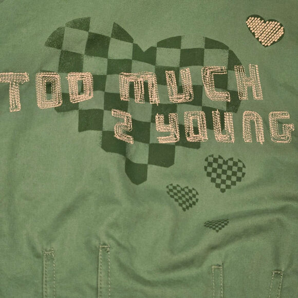 Vintage Ben Sherman "Too Much 2 Young" XL Embellished Military Jacket Punk Ska - Picture 6 of 16
